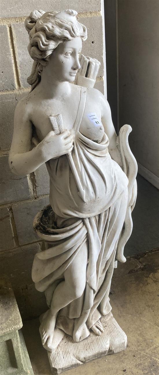 An Italian reconstituted marble statue of Diana The Huntress, c.1980, height 140cm